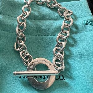 Tiffany & Co. Silver Link Bracelet with Round Toggle